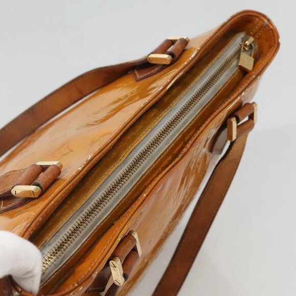 LOUIS VUITTON Monogram Vernis Houston Hand Bag Gris M91053 LV Auth 130209 - Picture 7 of 15